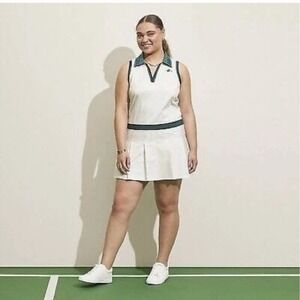 Prince Cream Tennis Skort with Green Trim
